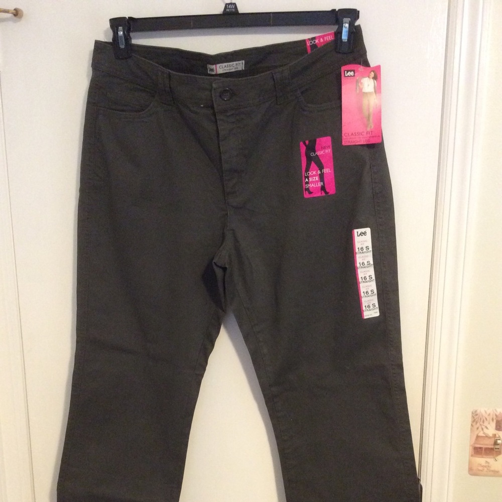 Lee straight fit military green pants